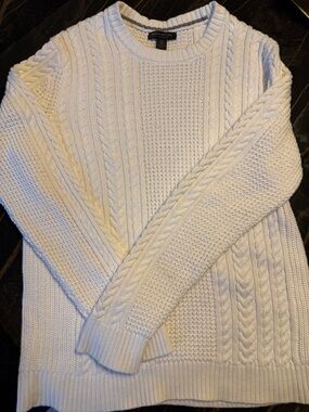 Banana Republic Cream Cable-Knit Crewneck Sweater